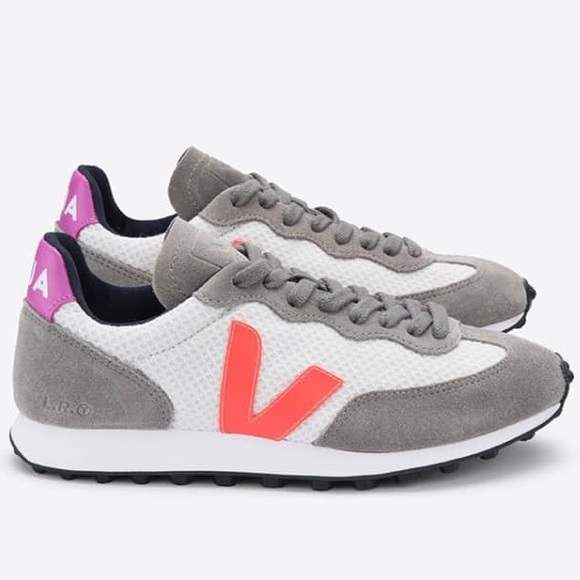 Veja Shoes - Veja Riobranco Sneakers Gravel/Orange Fluo/Ultraviolet Size 10